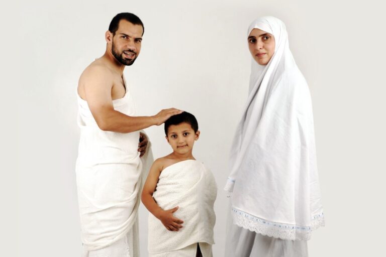 Ihram – the sacred state of purity for Hajj or Umrah, marked by special attire and rules.