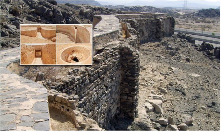Nehr e Zubaida, Saudi Arabia – an ancient water canal built by Queen Zubaida, used for supplying water to pilgrims traveling to Mecca, still admired for its historical significance.