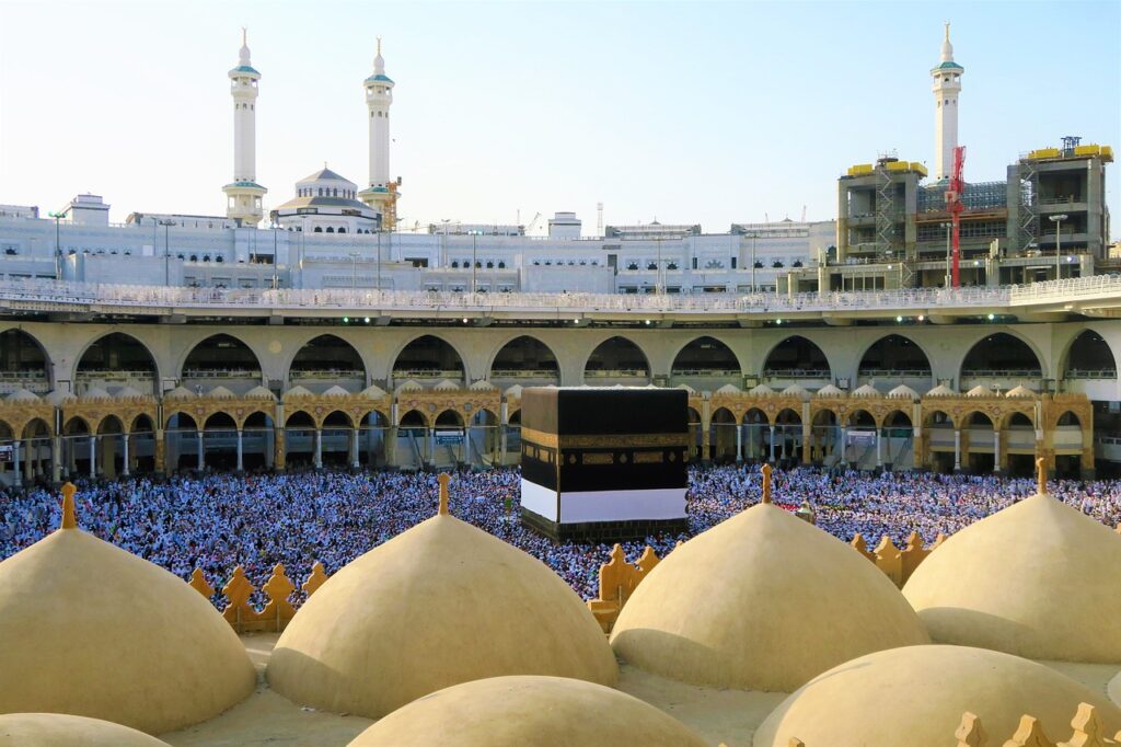 The Holy Kaaba in Mecca, Saudi Arabia