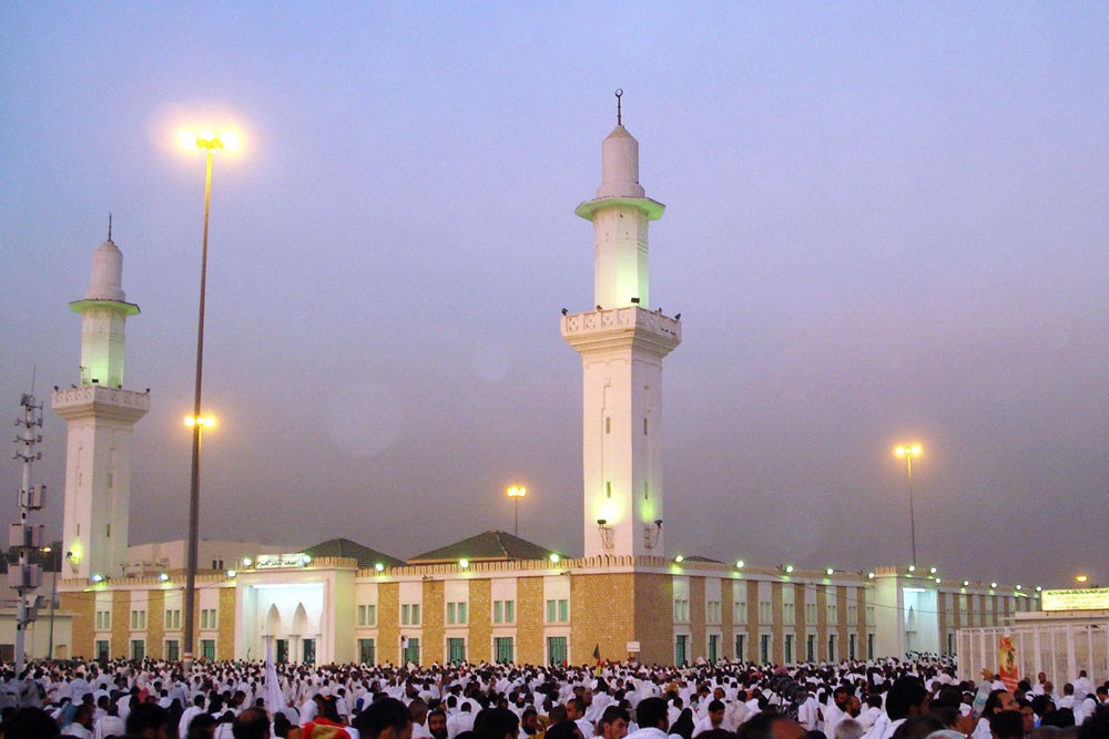Mashar al-Masjid al-Haram, Saudi Arabia – a sacred site near Mina, where pilgrims pray during Hajj, marking an important part of the pilgrimage journey.