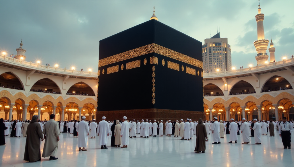 Kaaba in Mecca – the holiest site in Islam, located in Masjid al-Haram.